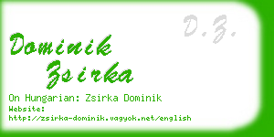 dominik zsirka business card